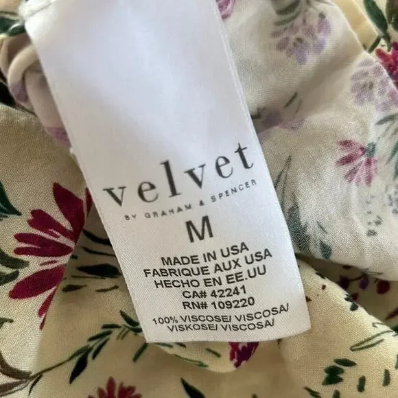 Velvet Graham Spencer Floral Sleeveless Draped Blouse Women Medium - Picture 5 of 6